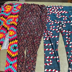 LuLaRoe Red and Black Leggings Pants & Jumpsuits